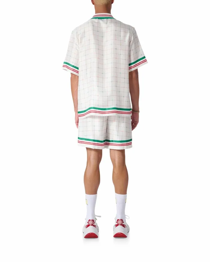 Shirts Men Casablanca Paris Tennis Club Check Silk Shirt Shirts Men Casablanca Paris Tennis Club Check Silk Shirt