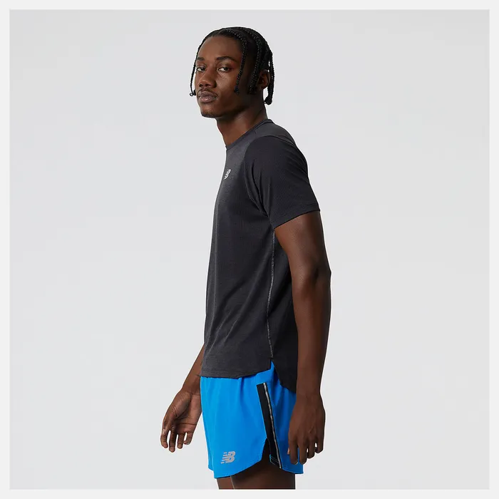 Shirts Men Impact Run Short Sleeve BLACK New Balance