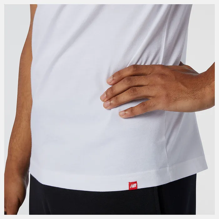 Shirts Men NB Essentials Stacked Logo Tee WHITE New Balance Shirts Men NB Essentials Stacked Logo Tee WHITE New Balance