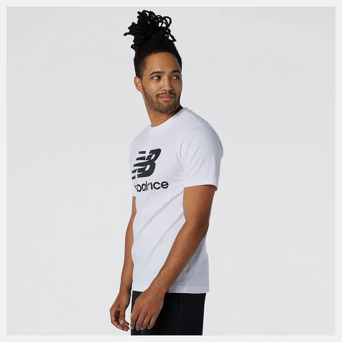 Shirts Men NB Essentials Stacked Logo Tee WHITE New Balance Shirts Men NB Essentials Stacked Logo Tee WHITE New Balance