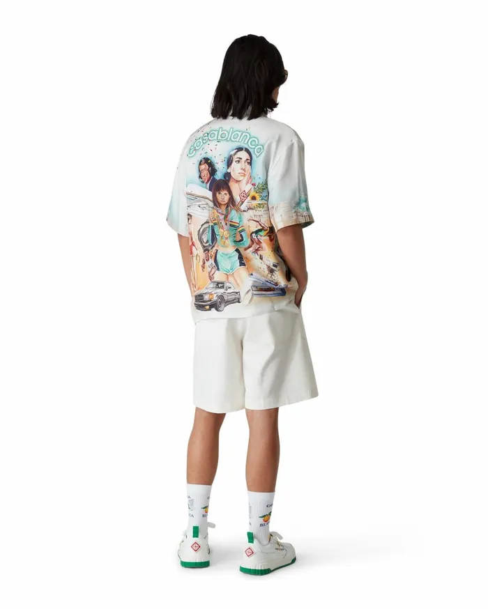 Shirts MenWomen Casablanca Paris Celebration Du Sport Silk Shirt