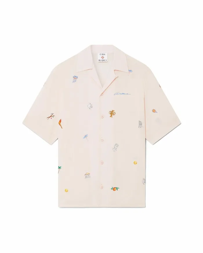 Shirts MenWomen Casablanca Paris Embroidered Motif Shirt