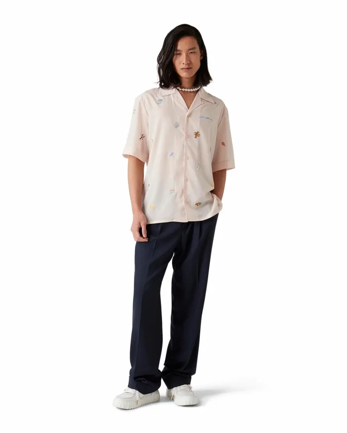 Shirts MenWomen Casablanca Paris Embroidered Motif Shirt