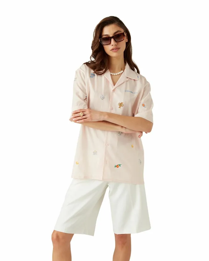 Shirts MenWomen Casablanca Paris Embroidered Motif Shirt