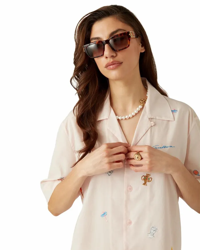 Shirts MenWomen Casablanca Paris Embroidered Motif Shirt