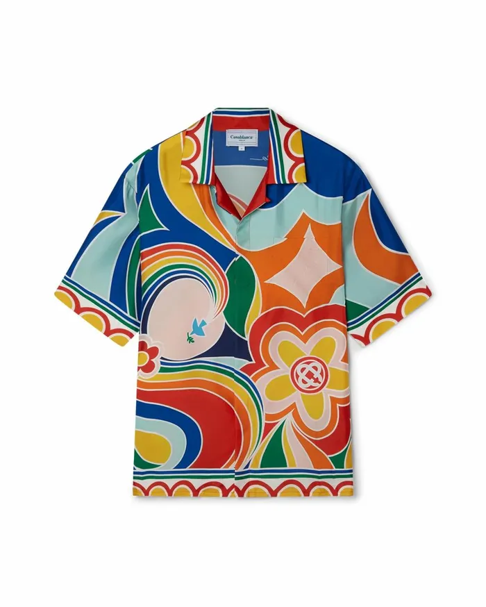 Shirts MenWomen Casablanca Paris Le Pouvoir Des Fleurs Silk Shirt