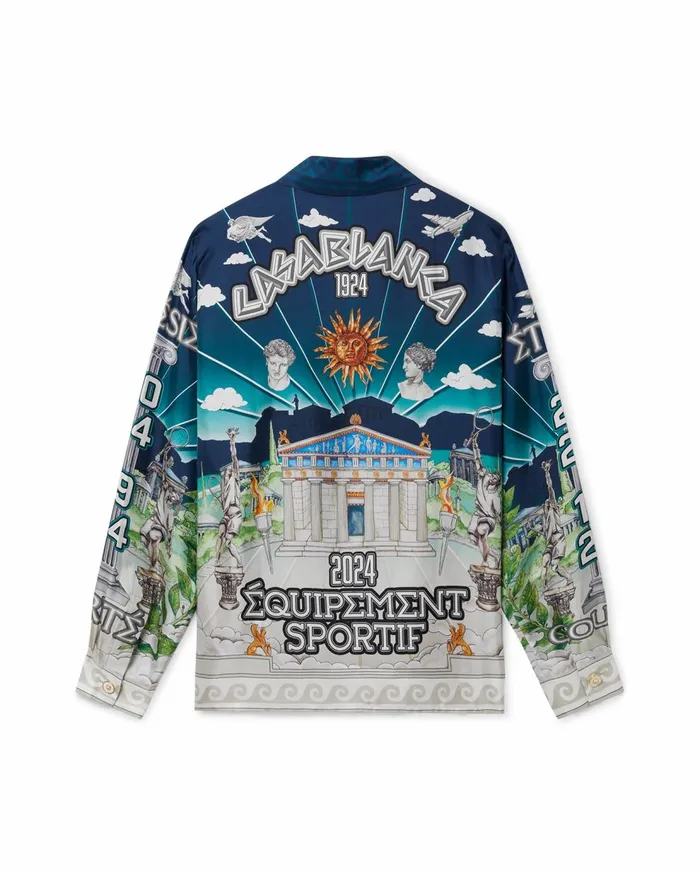 Shirts MenWomen Casablanca Paris Le Temple Du Sport Silk Shirt