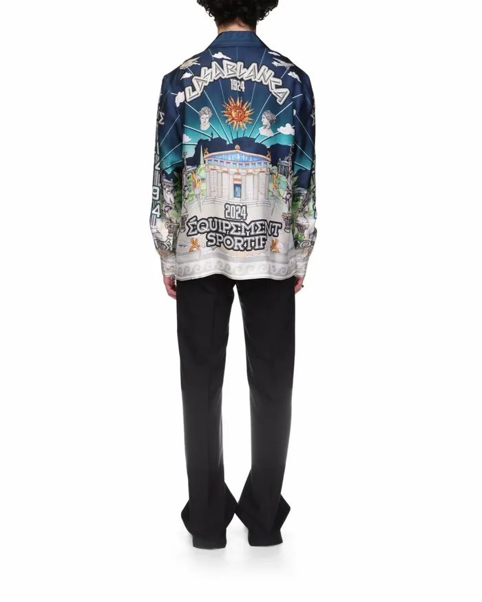 Shirts MenWomen Casablanca Paris Le Temple Du Sport Silk Shirt