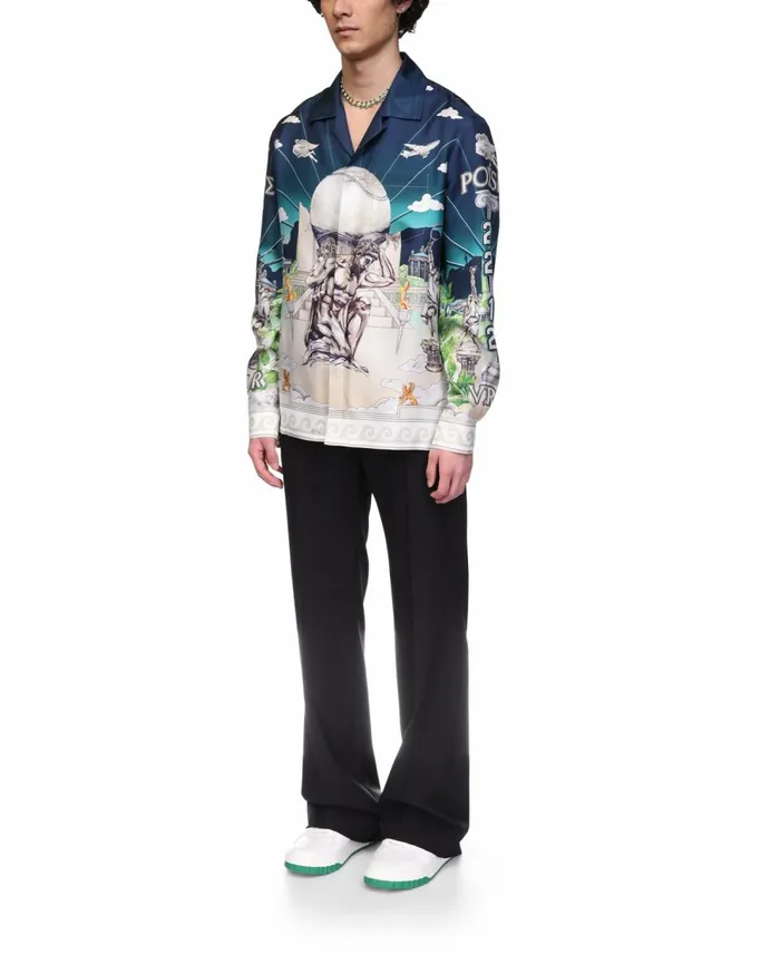 Shirts MenWomen Casablanca Paris Le Temple Du Sport Silk Shirt