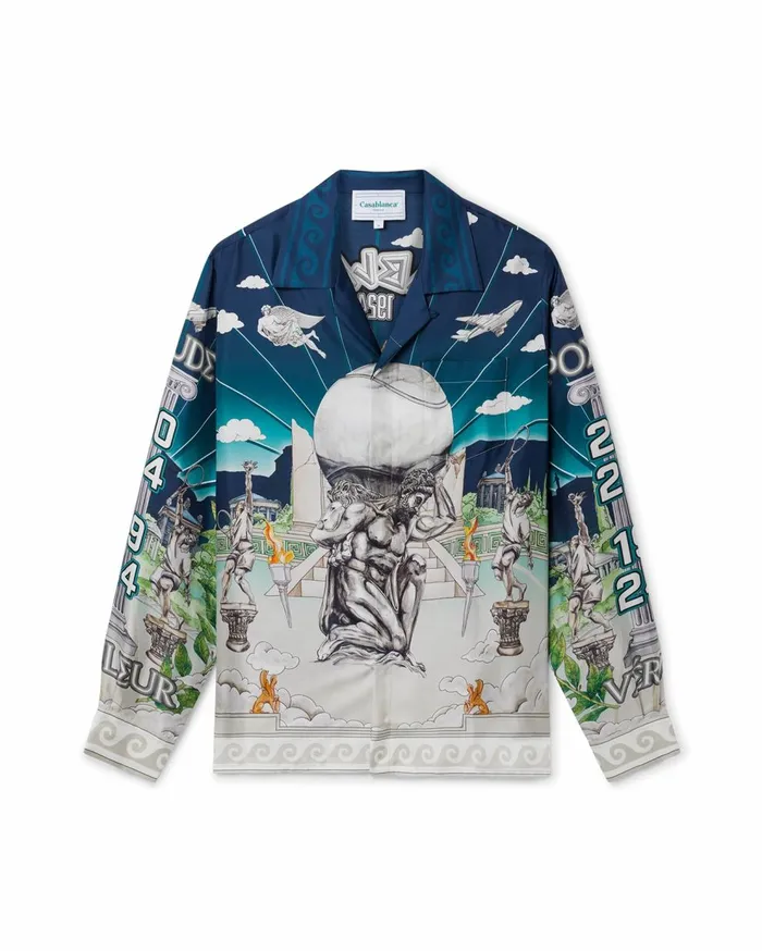 Shirts MenWomen Casablanca Paris Le Temple Du Sport Silk Shirt