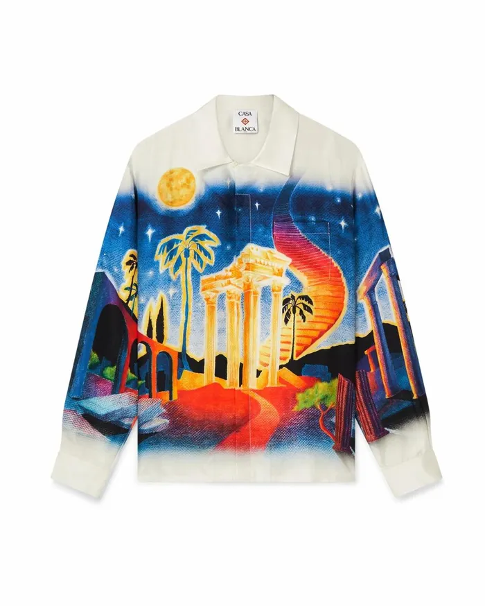 Shirts MenWomen Casablanca Paris Midnight Acropolis Silk Shirt
