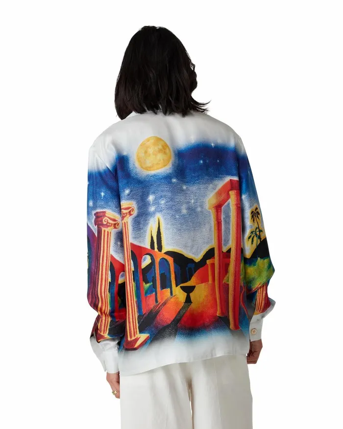 Shirts MenWomen Casablanca Paris Midnight Acropolis Silk Shirt