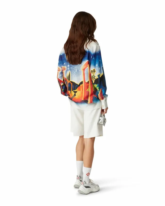 Shirts MenWomen Casablanca Paris Midnight Acropolis Silk Shirt