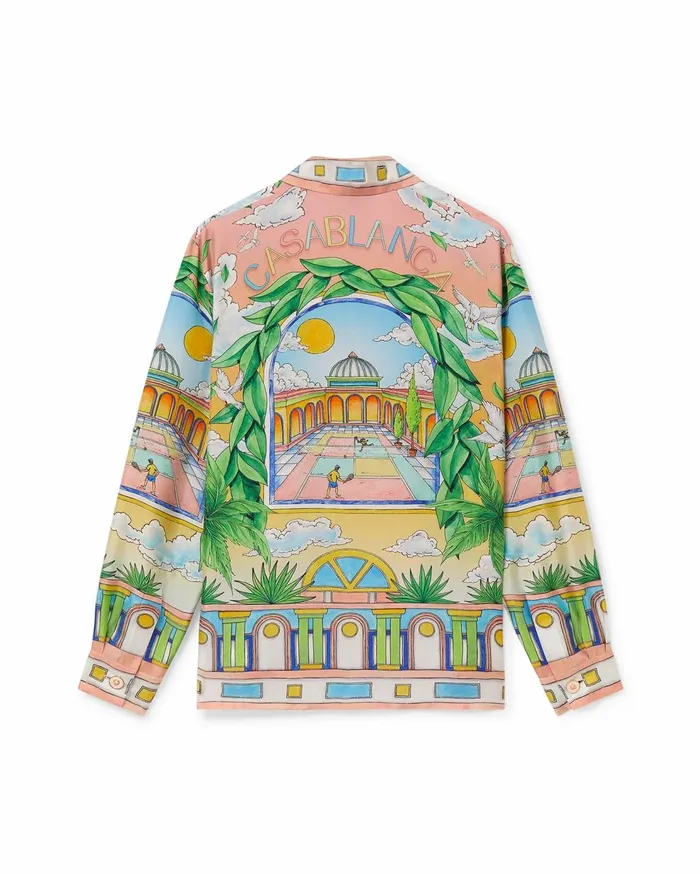 Shirts MenWomen Casablanca Paris Paysage Ideal Silk Shirt