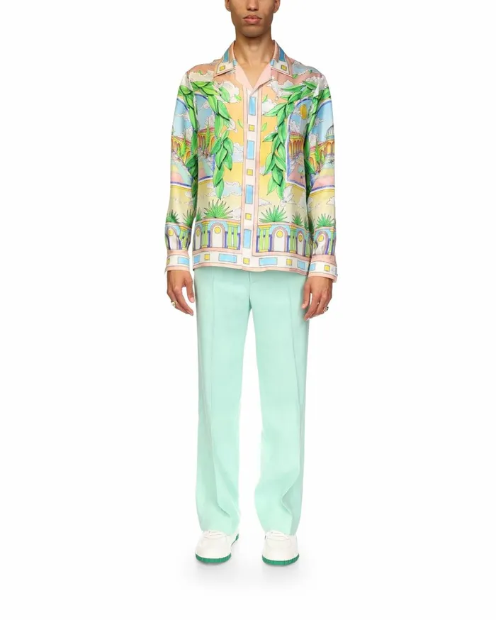 Shirts MenWomen Casablanca Paris Paysage Ideal Silk Shirt