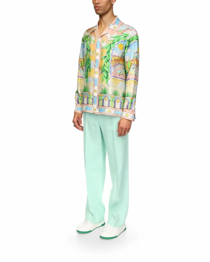Shirts MenWomen Casablanca Paris Paysage Ideal Silk Shirt