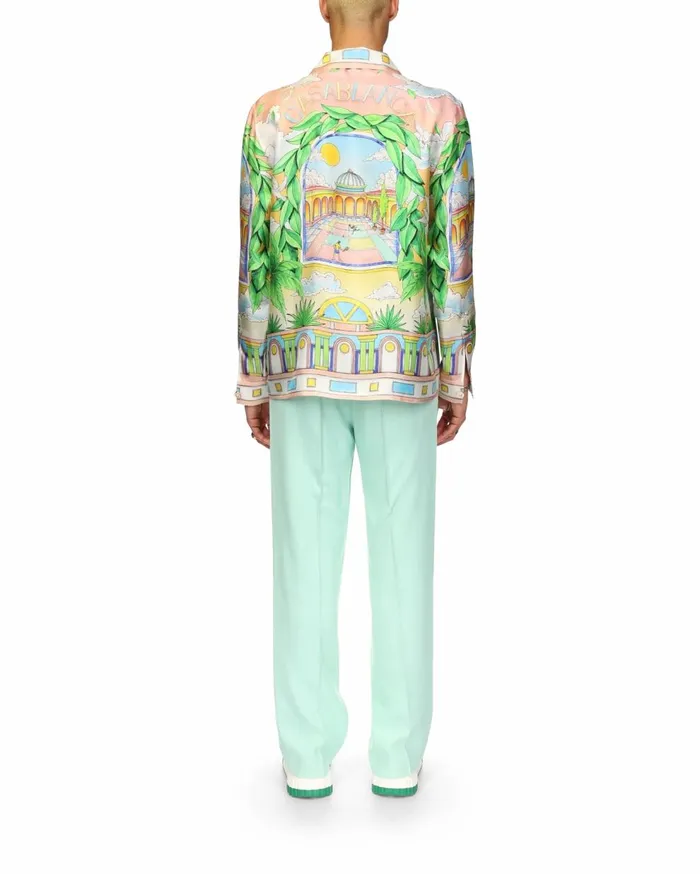 Shirts MenWomen Casablanca Paris Paysage Ideal Silk Shirt