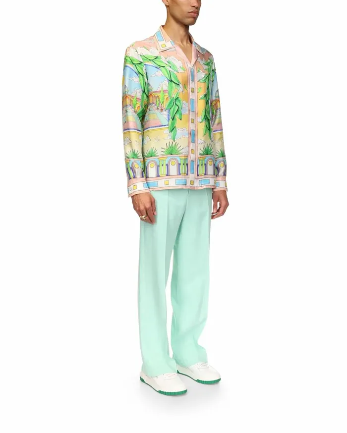 Shirts MenWomen Casablanca Paris Paysage Ideal Silk Shirt