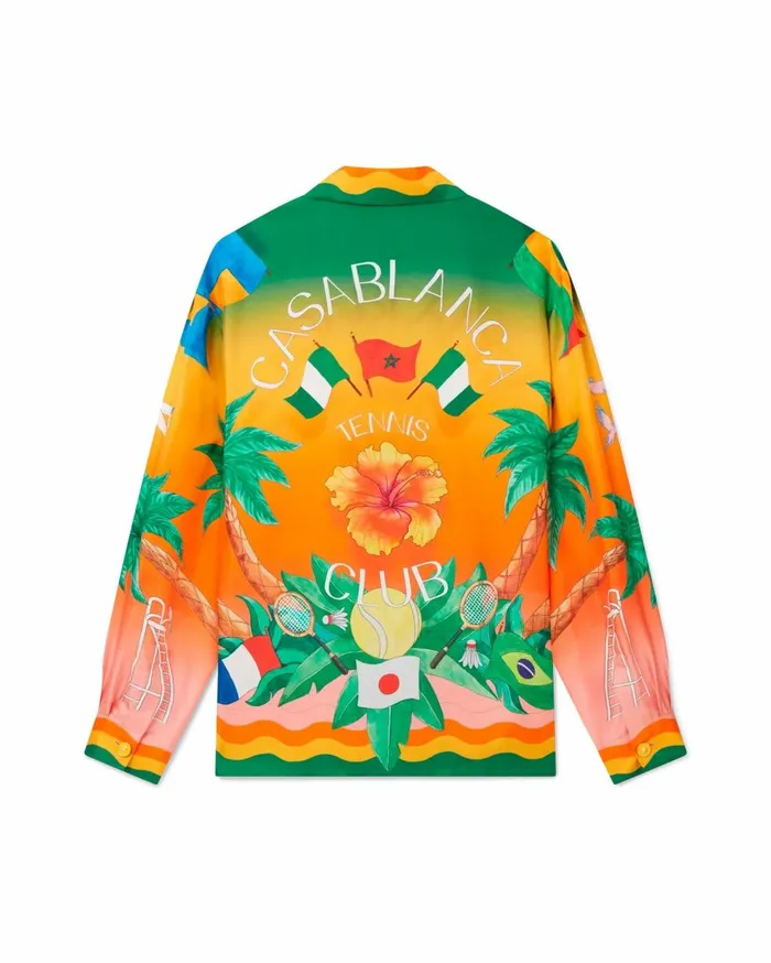Shirts MenWomen Casablanca Paris Tennis Club En Fleur Silk Shirt