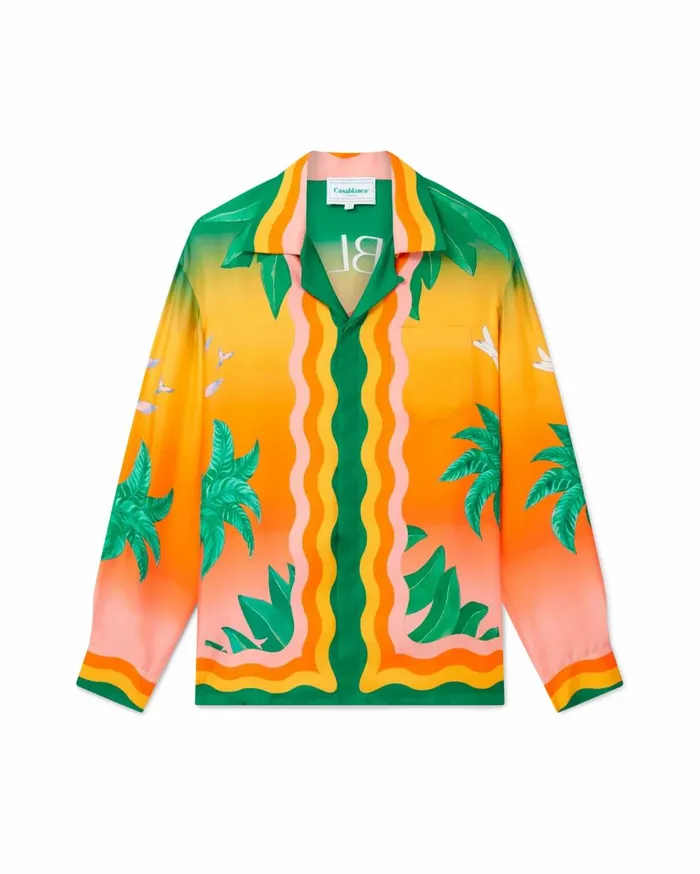 Shirts MenWomen Casablanca Paris Tennis Club En Fleur Silk Shirt