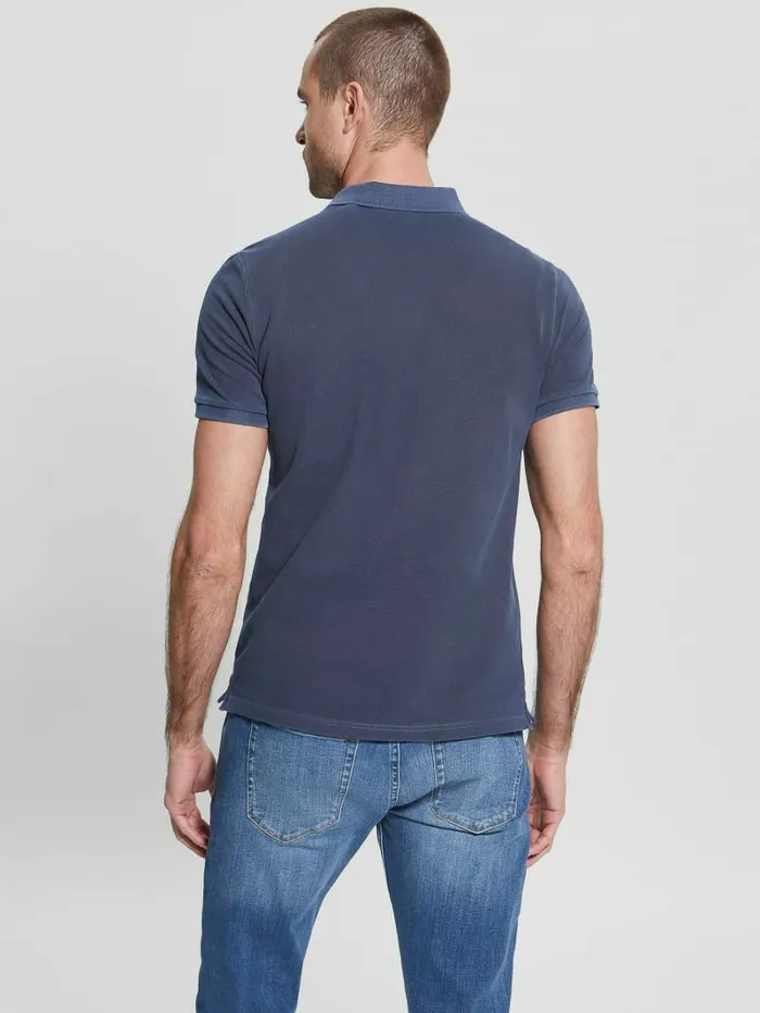 Shirts Washed Polo Bleu lgant 8211 GUESS Men