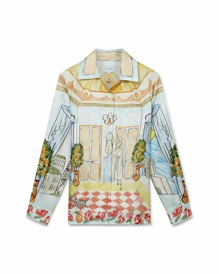 Shirts Women Casablanca Paris L039Appartement De Reve Cuban Collar Silk Shirt