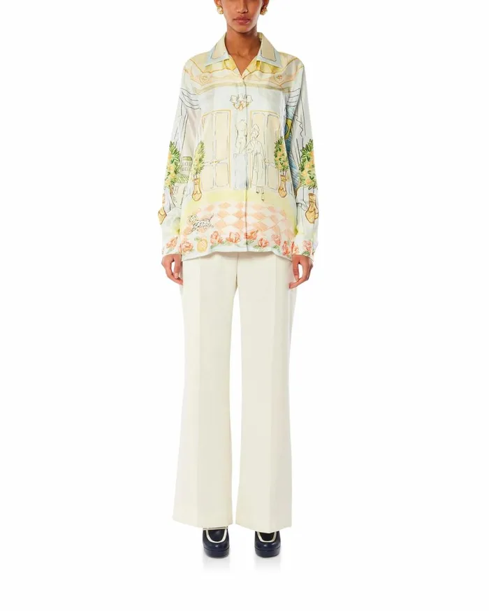 Shirts Women Casablanca Paris L039Appartement De Reve Cuban Collar Silk Shirt Shirts Women Casablanca Paris L039Appartement De Reve Cuban Collar Silk Shirt