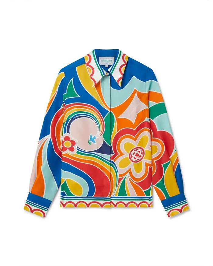 Shirts Women Casablanca Paris Le Pouvoir Des Fleurs Silk Shirt