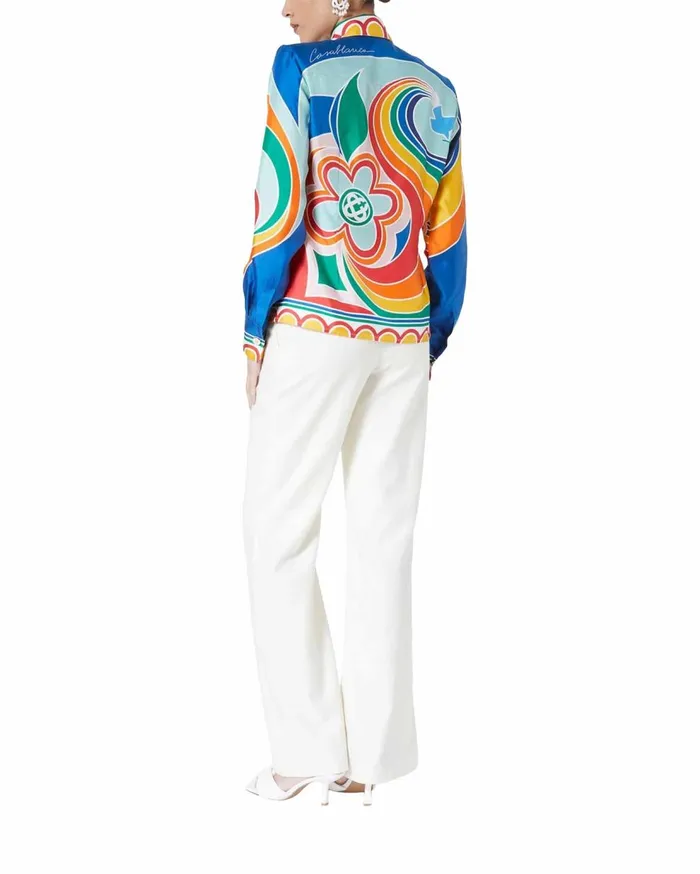 Shirts Women Casablanca Paris Le Pouvoir Des Fleurs Silk Shirt