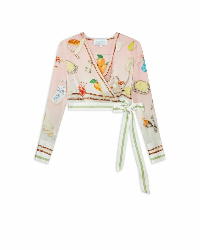 Shirts Women Casablanca Paris Ne Pas Deranger Wrap Blouse