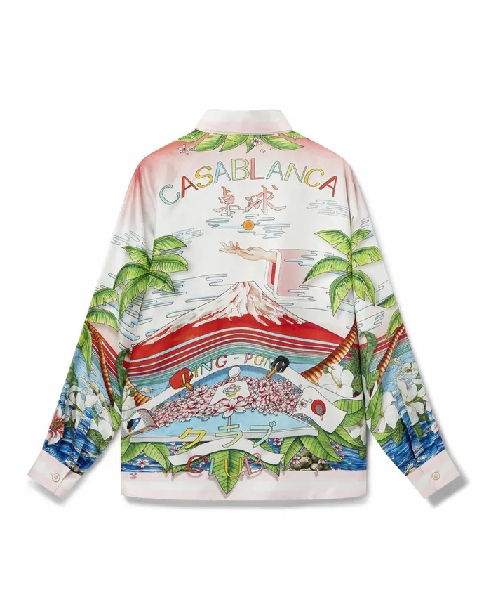 Shirts Women Casablanca Paris Ping Pong Club Sunset Silk Shirt