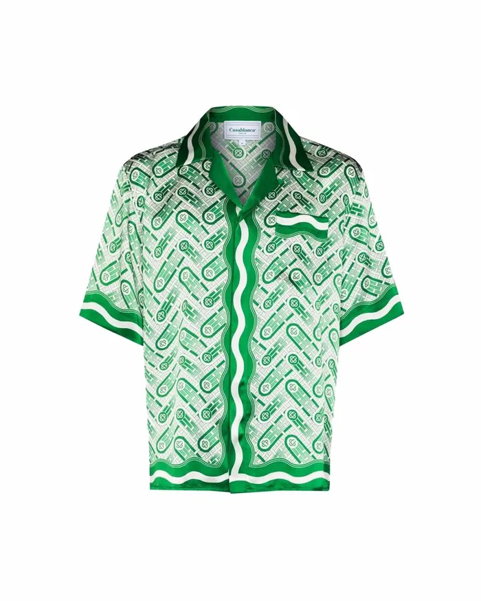 Shirts Women Casablanca Paris Ping Pong Monogram Silk Shirt