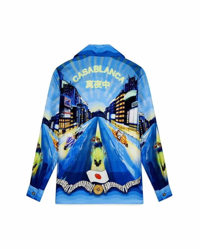 Shirts Women Casablanca Paris Tokyo Night Silk Shirt