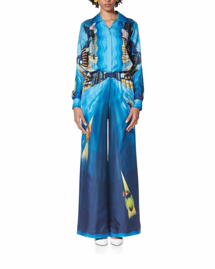 Shirts Women Casablanca Paris Tokyo Night Silk Shirt