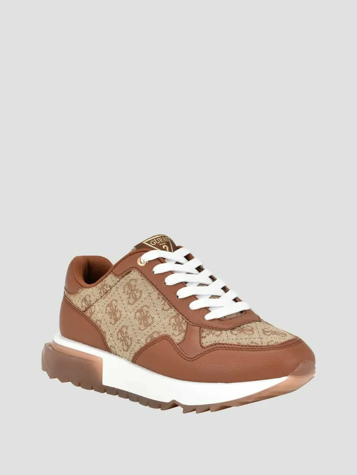 Side Logo Joggers Medium Brown Women Sneakers GUESS