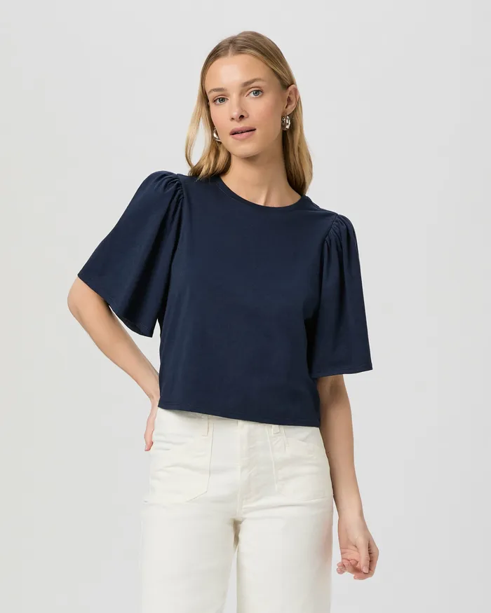 Sigrid Tee 8211 Dark Ink Blue Women Tees and Tanks PAIGE
