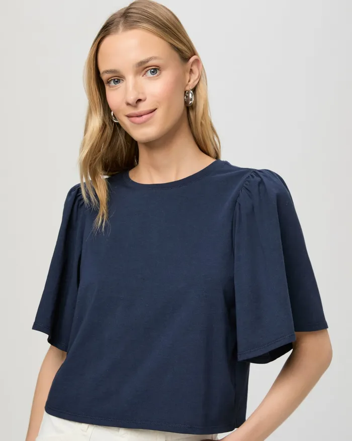 Sigrid Tee 8211 Dark Ink Blue Women Tees and Tanks PAIGE