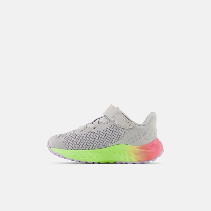 Size 0 8211 10 Fresh Foam Arishi v4 Bungee Lace with Top Strap Light Aluminum with Cyber Lilac and Neon Pink New Balance Kids Size 0 8211 10 Fresh Foam Arishi v4 Bungee Lace with Top Strap Light Aluminum with Cyber Lilac and Neon Pink New Balance Kids