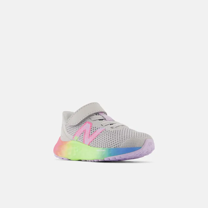 Size 0 8211 10 Fresh Foam Arishi v4 Bungee Lace with Top Strap Light Aluminum with Cyber Lilac and Neon Pink New Balance Kids Size 0 8211 10 Fresh Foam Arishi v4 Bungee Lace with Top Strap Light Aluminum with Cyber Lilac and Neon Pink New Balance Kids