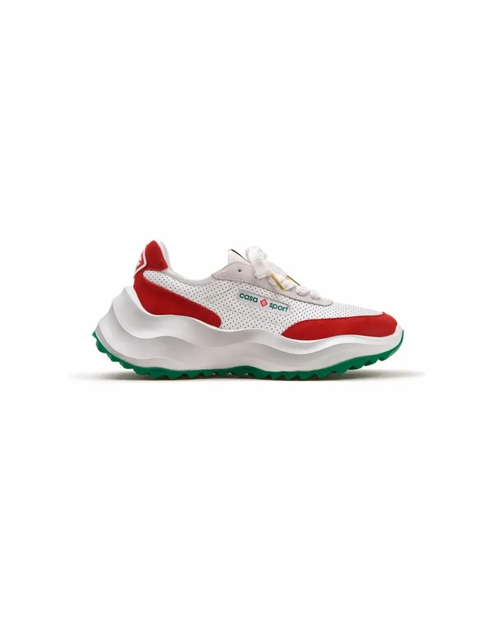 Sneakers Men Casablanca Paris Atlantis White and Red Sneaker