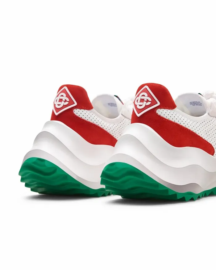 Sneakers Men Casablanca Paris Atlantis White and Red Sneaker