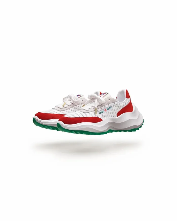 Sneakers Men Casablanca Paris Atlantis White and Red Sneaker