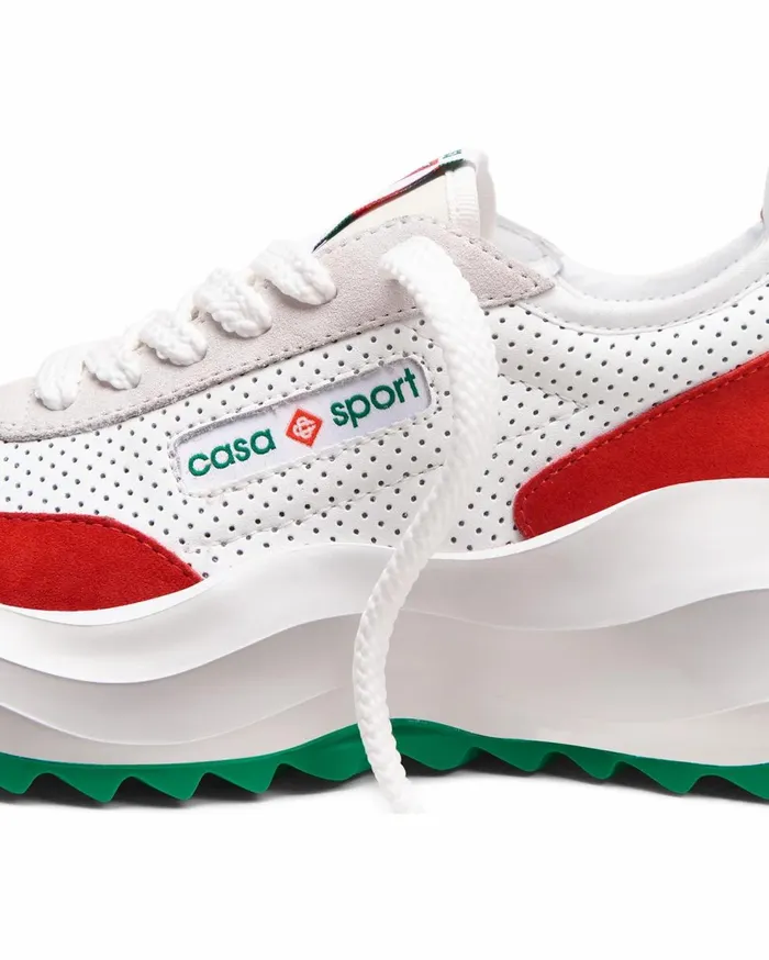 Sneakers Men Casablanca Paris Atlantis White and Red Sneaker