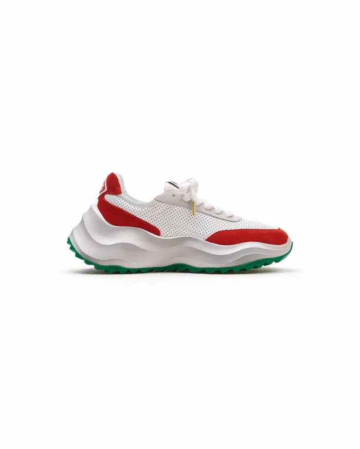 Sneakers Men Casablanca Paris Atlantis White and Red Sneaker
