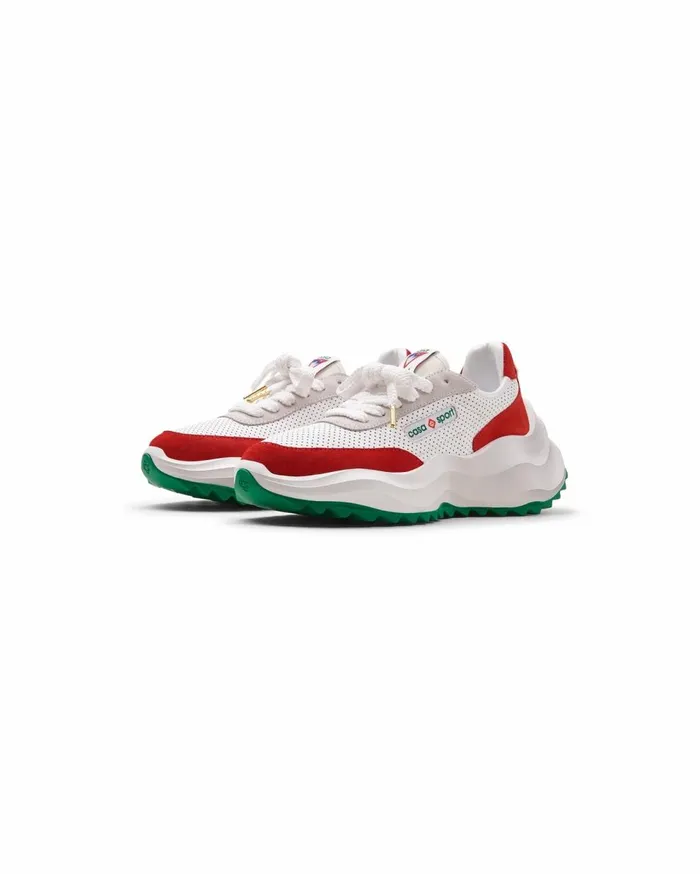 Sneakers Men Casablanca Paris Atlantis White and Red Sneaker