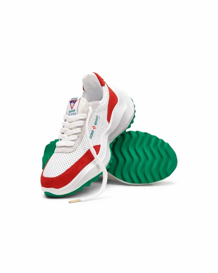 Sneakers Men Casablanca Paris Atlantis White and Red Sneaker
