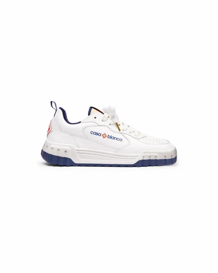 Sneakers Men Casablanca Paris Court White and Navy Sneaker