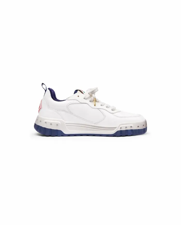 Sneakers Men Casablanca Paris Court White and Navy Sneaker