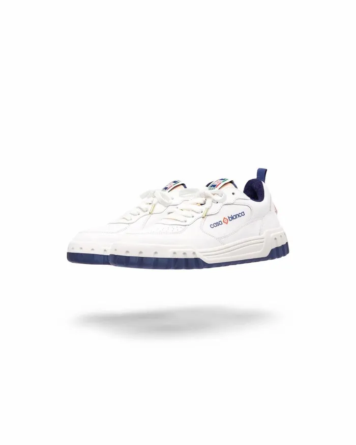 Sneakers Men Casablanca Paris Court White and Navy Sneaker
