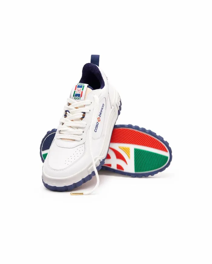 Sneakers Men Casablanca Paris Court White and Navy Sneaker